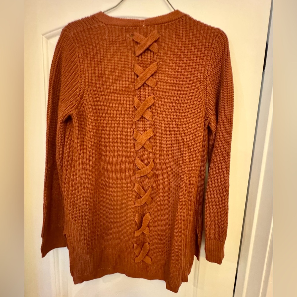 Chic Rust Open-Front Cardigan - Picture 7 of 8
